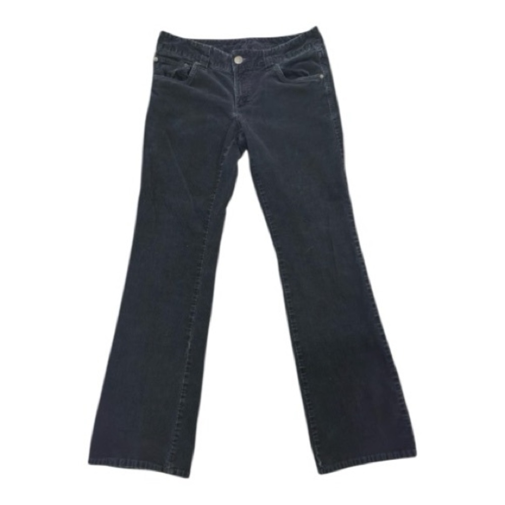 Tommy Hilfiger Womens Black Corduroy Bootcut Flare Pants Size 8 Stretch Y2K